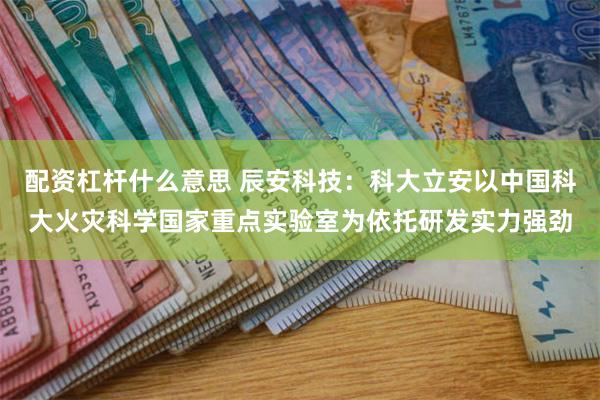 配资杠杆什么意思 辰安科技：科大立安以中国科大火灾科学国家重点实验室为依托研发实力强劲