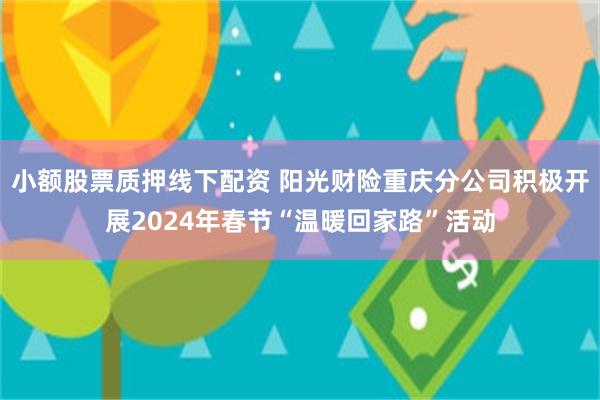 小额股票质押线下配资 阳光财险重庆分公司积极开展2024年春节“温暖回家路”活动