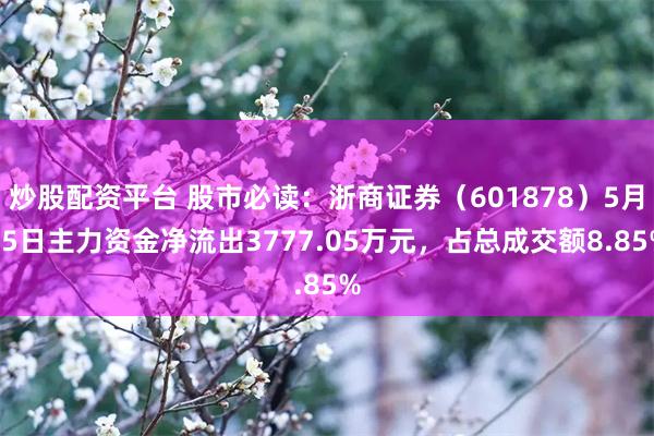 炒股配资平台 股市必读：浙商证券（601878）5月15日主力资金净流出3777.05万元，占总成交额8.85%