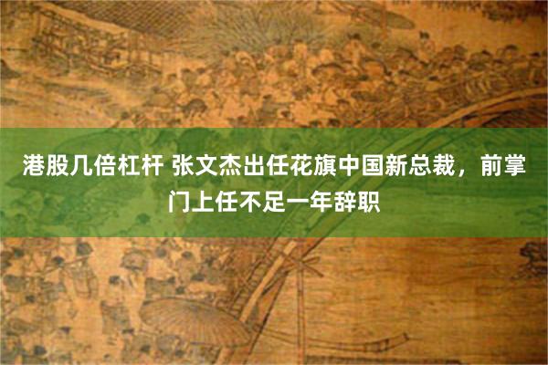 港股几倍杠杆 张文杰出任花旗中国新总裁，前掌门上任不足一年辞职