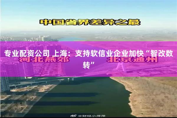专业配资公司 上海：支持软信业企业加快“智改数转”